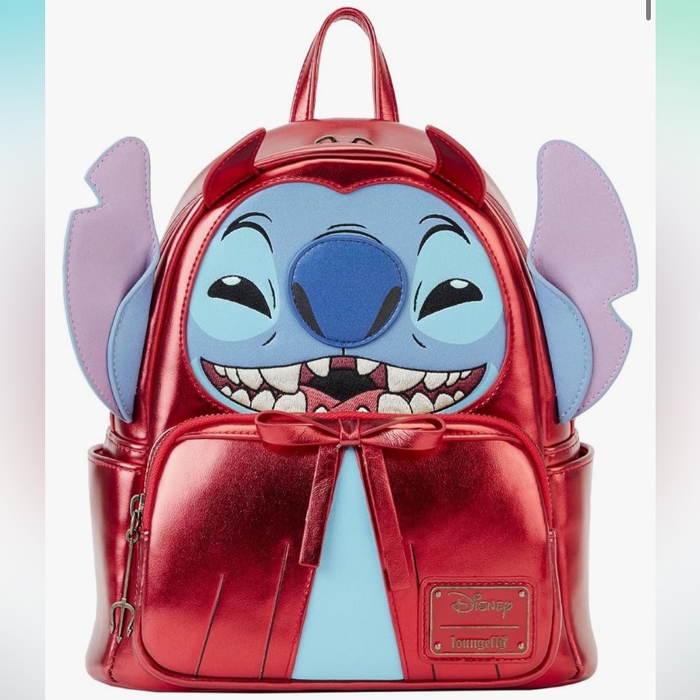 Loungefly Disney Stitch Devil Double Strap Mini Backpack